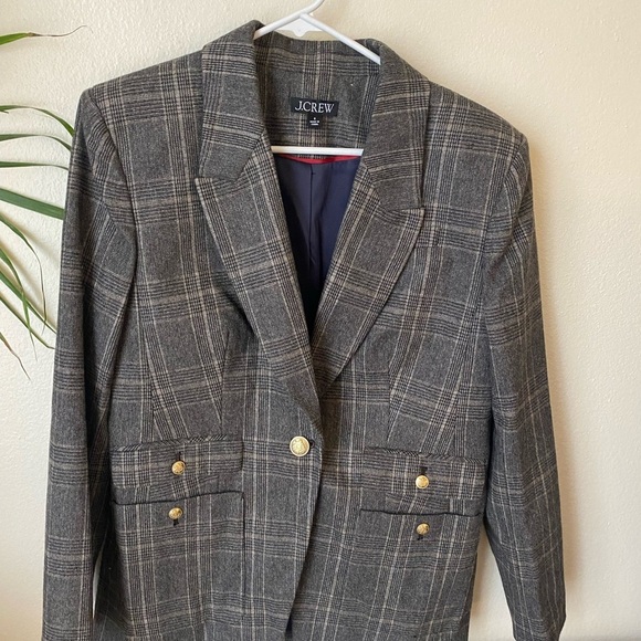 J.Crew Women’s Vivienne blazer in plaid Italian wool blend Size 8 Academia - Picture 5 of 12